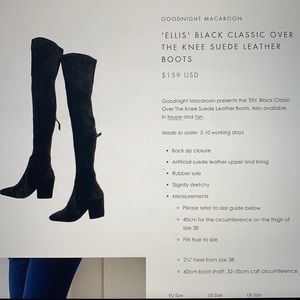 Ellis Classic Over The Knee Suede Leather Boots